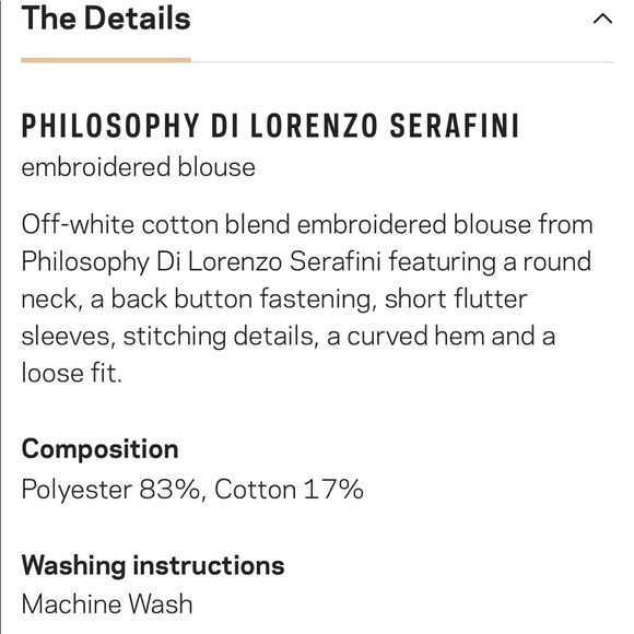 Philosophy di Lorenzo Serafini Cream Embroidered - Picture 5 of 6